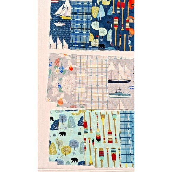 Moda Lakeside Story Sailing Boats Blue 42 5-in Charm Precut Fabric Quilt Squares - Picture 5 of 11
